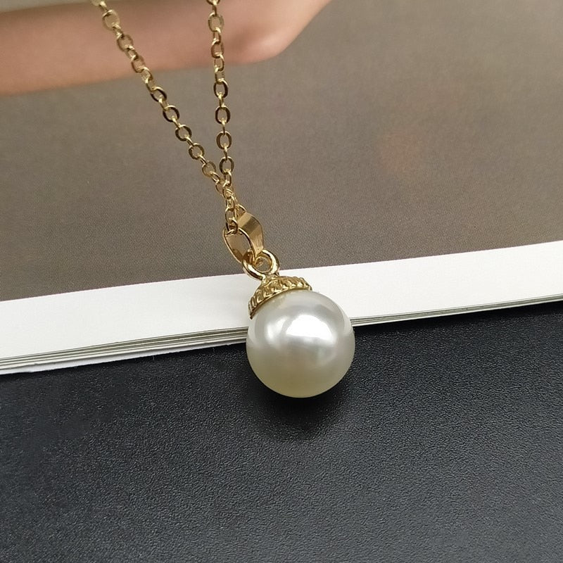 Trendy Summer Shell Imitation Pearl Pendant Necklace For Women Fashion Collar Neck Jewelry Wholesale Dropshipping - Charlie Dolly