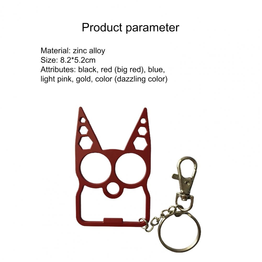 Cartoon Cat Face Shape Finger Tiger Opener Screwdriver Key Chain Multifunctional Keyring Purse Handbag Ornament rabbit ear cat - Charlie Dolly