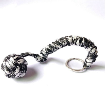 Key Chain With Self-defense Steel Ball 24cm 7-core Outdoor Equipment Parachute Cord Rope Keychain Wild Survival