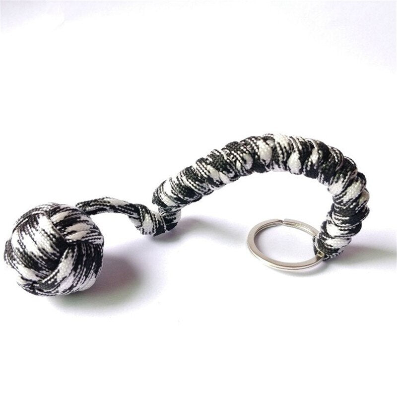Key Chain With Self-defense Steel Ball 24cm 7-core Outdoor Equipment Parachute Cord Rope Keychain Wild Survival - Charlie Dolly