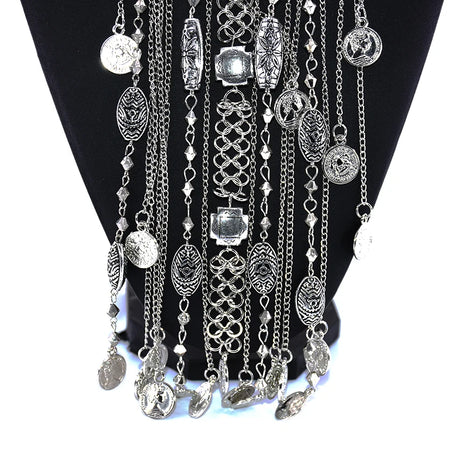 Coin Maxi Collar Tassel Choker Necklace Jewelry