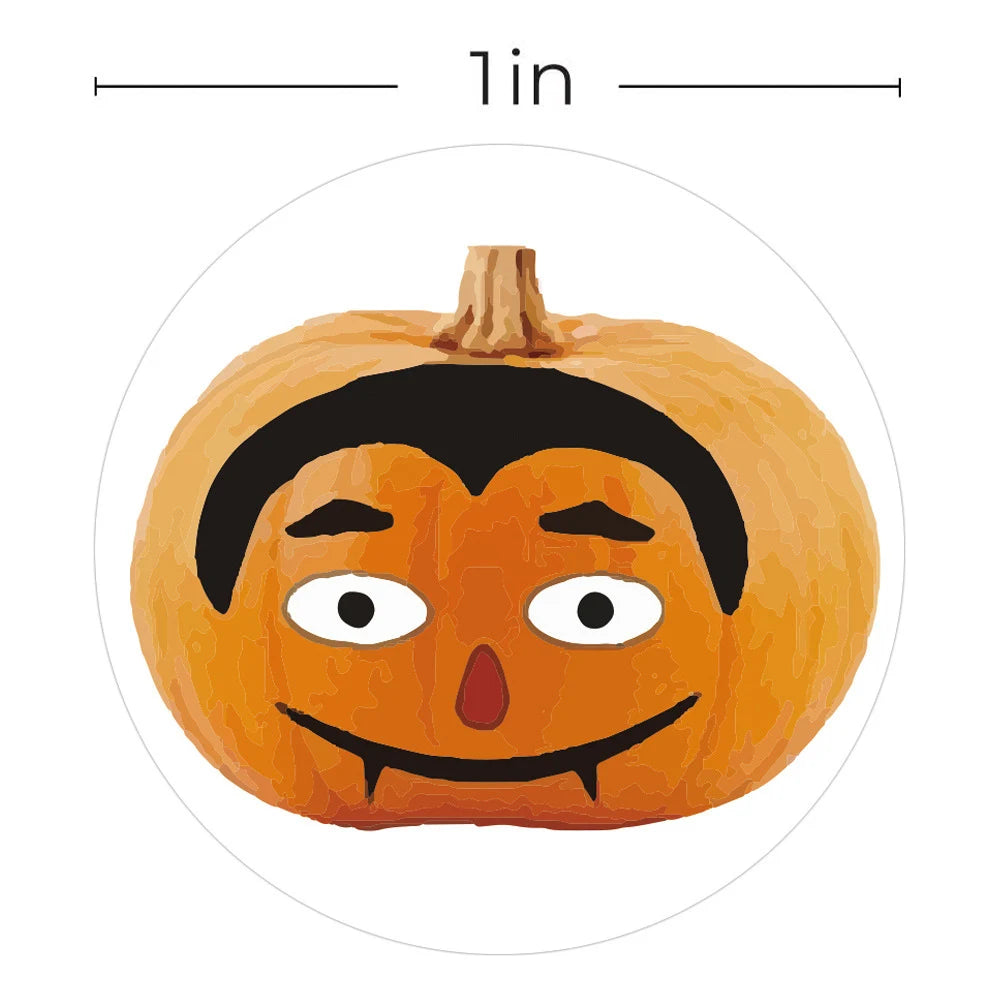 50-500pcs Halloween Stickers Round Self Adhesive Label Paper Candy Bags Stickers Package Seal Gift Packaging Sealing Crafts - Charlie Dolly