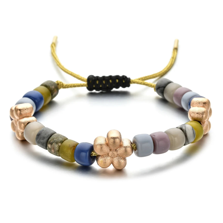 Vintage Boho Handmade Pull Tie on Rope Bracelet DIY Natural Stones Crystal Charm Beads Stone Trendy Bracelet Lucky Jewelry - Charlie Dolly