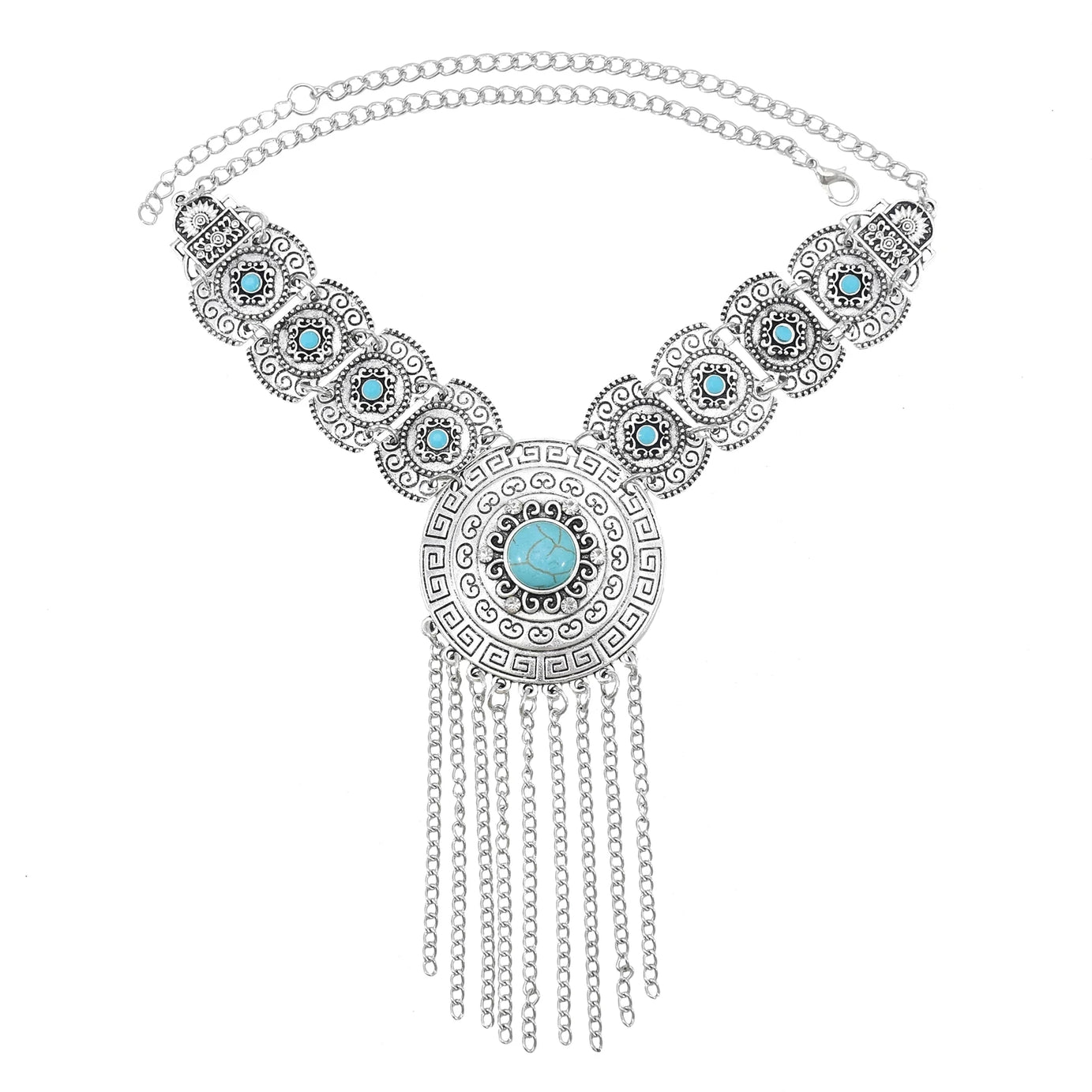 Thread Feather Bead Long Tassel Necklace Jewelry