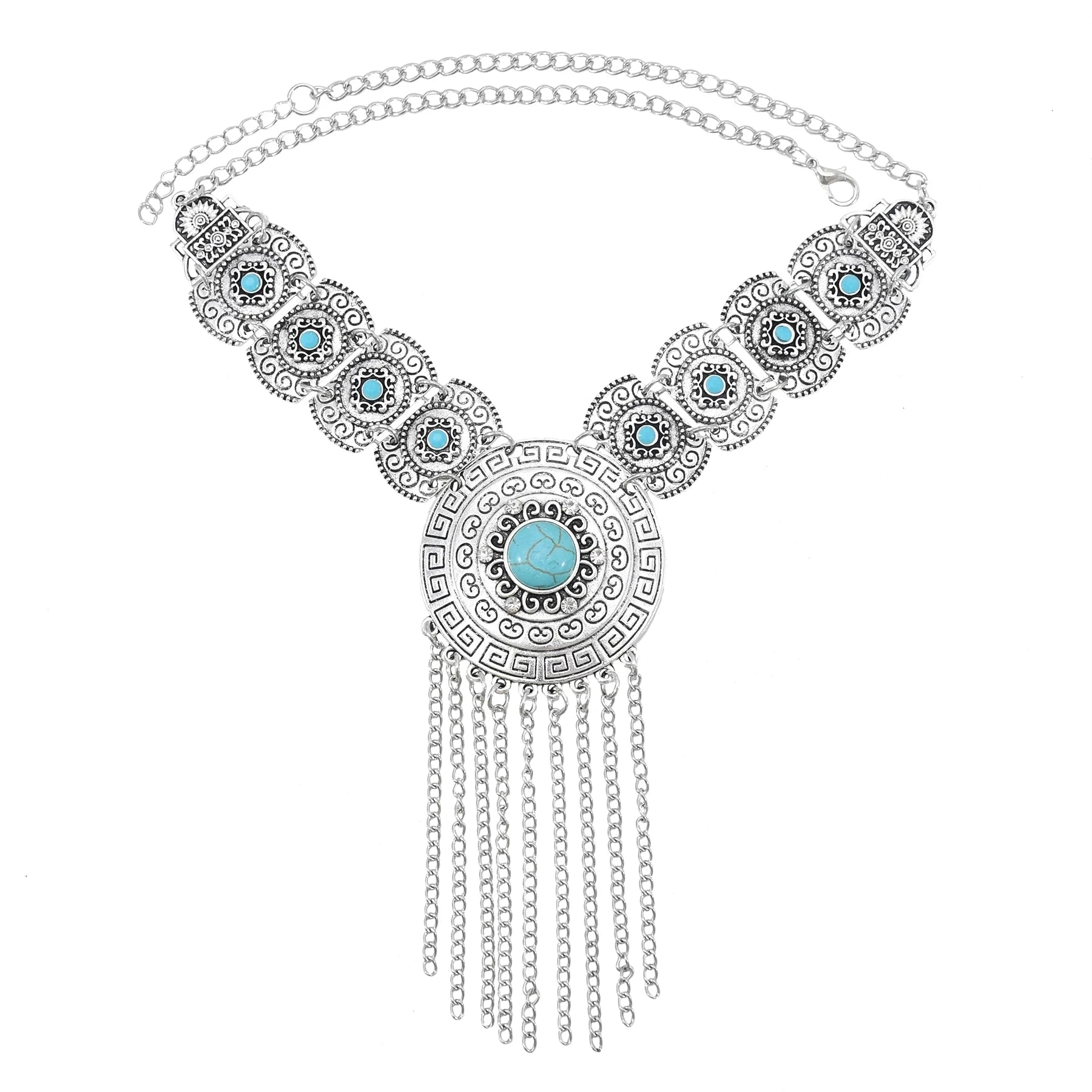 Thread Feather Bead Long Tassel Necklace Jewelry