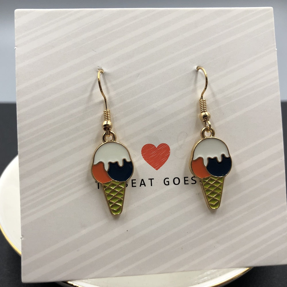 Fashion Creative Simulation Ice cream earrings Cute Handmade Earrings Womens Jewelry