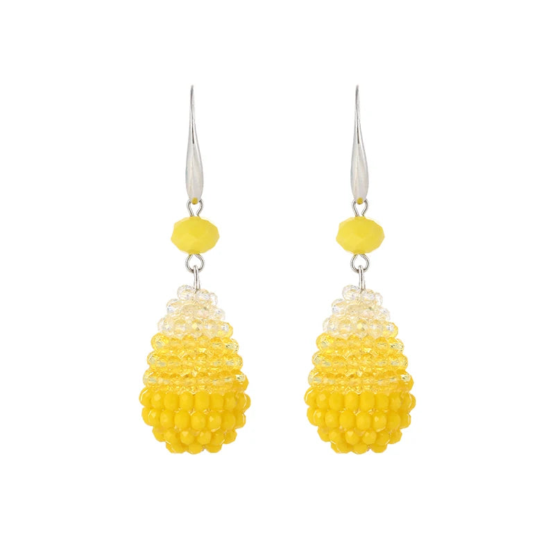 INKDEW Long Drop Earrings Beaded Multicolor Handmade Threading Crystal Big Earrings for Women Gift oorbellen Jewelry boho EA005