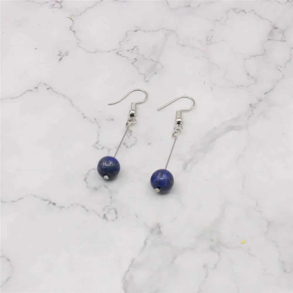 Jewelry set 8mm Egyptian Lapis Lazuli Round Beads necklace bracelet earrings Natural Stone Christmas gifts BV110 Wholesale Price