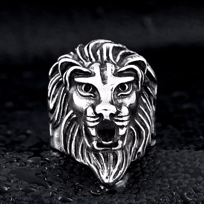 BEIER Punk Male Female Lion Heads Finger Stainles Steel Animal Rings For Men And Women Vintage Personality product BR8-676 - Charlie Dolly