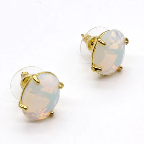 Crystal Stud Earrings for Women Girls Waterdrop Round Oval Shape Natural Lapis Lazuli Amethyst Faceted Stone Earring Jewelry - Charlie Dolly
