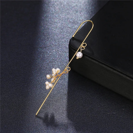 Gold Zirconia Ear Crawler Climber Earrings Jewelry
