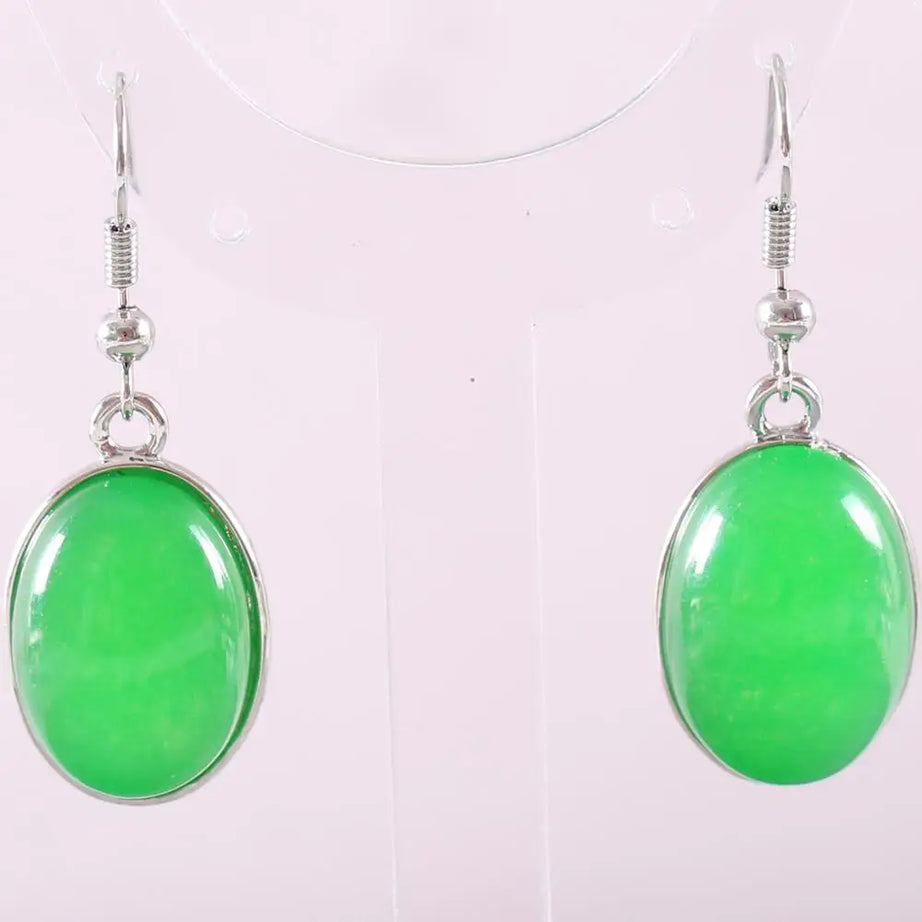 White Opal Lapis Cabochon Drop Earrings Jewelry