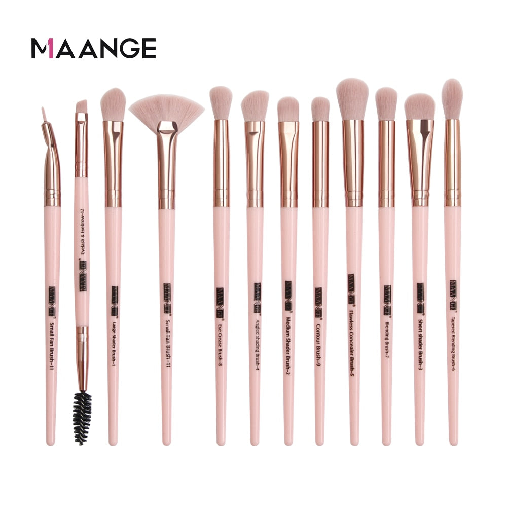 MAANGE Makeup Brushes Pro Pink Brush Set Powder EyeShadow Blending Eyeliner Eyelash Eyebrow Make up Beauty Cosmestic Brushes - Charlie Dolly