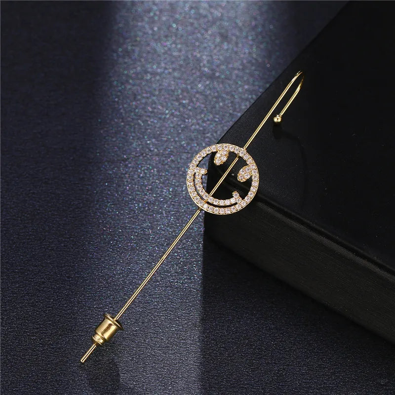 KSRA Bohemian Gold Color Earrings For Women Ear Wrap Crawler Hook Earring Zirconia Climber Long Earrings Statement Boho Jewelry