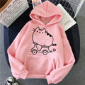 the cat hoodie women fashion kawaii korean harajuku Sweatshirt pink female 90s cartoon clothes female hood Oversized - Charlie Dolly