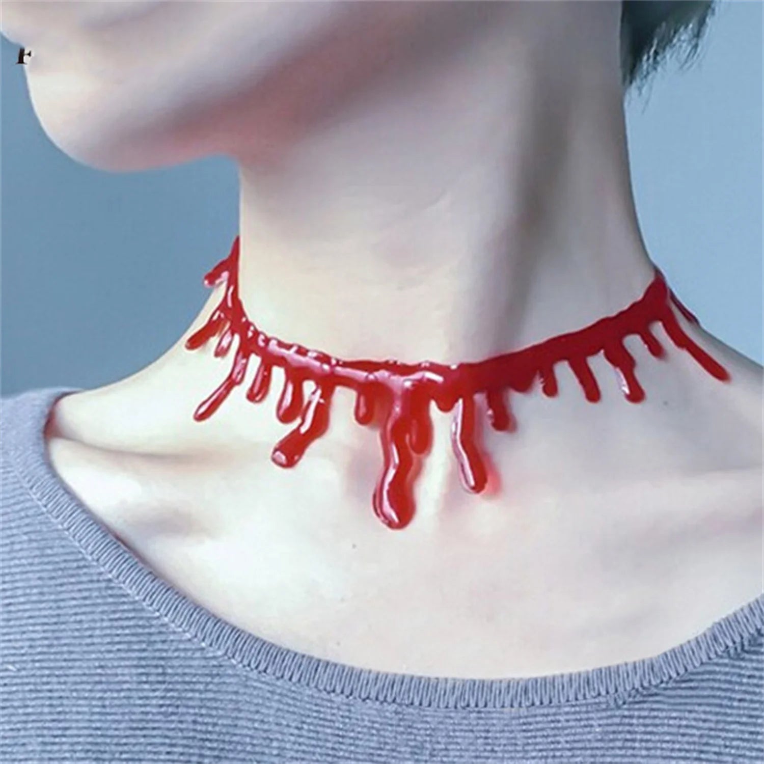 2023 New Fashion Halloween Red Blood Choker Necklace For Women Scary Vampire Dark Cosplay Necklaces Gothic Jewelry Party Gift