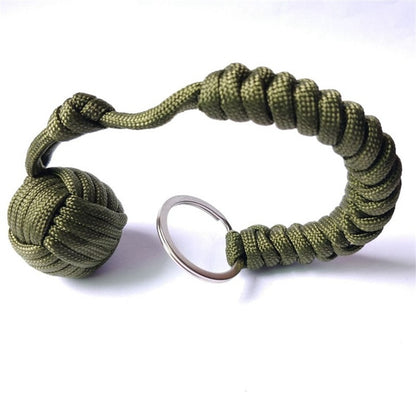 Key Chain With Self-defense Steel Ball 24cm 7-core Outdoor Equipment Parachute Cord Rope Keychain Wild Survival