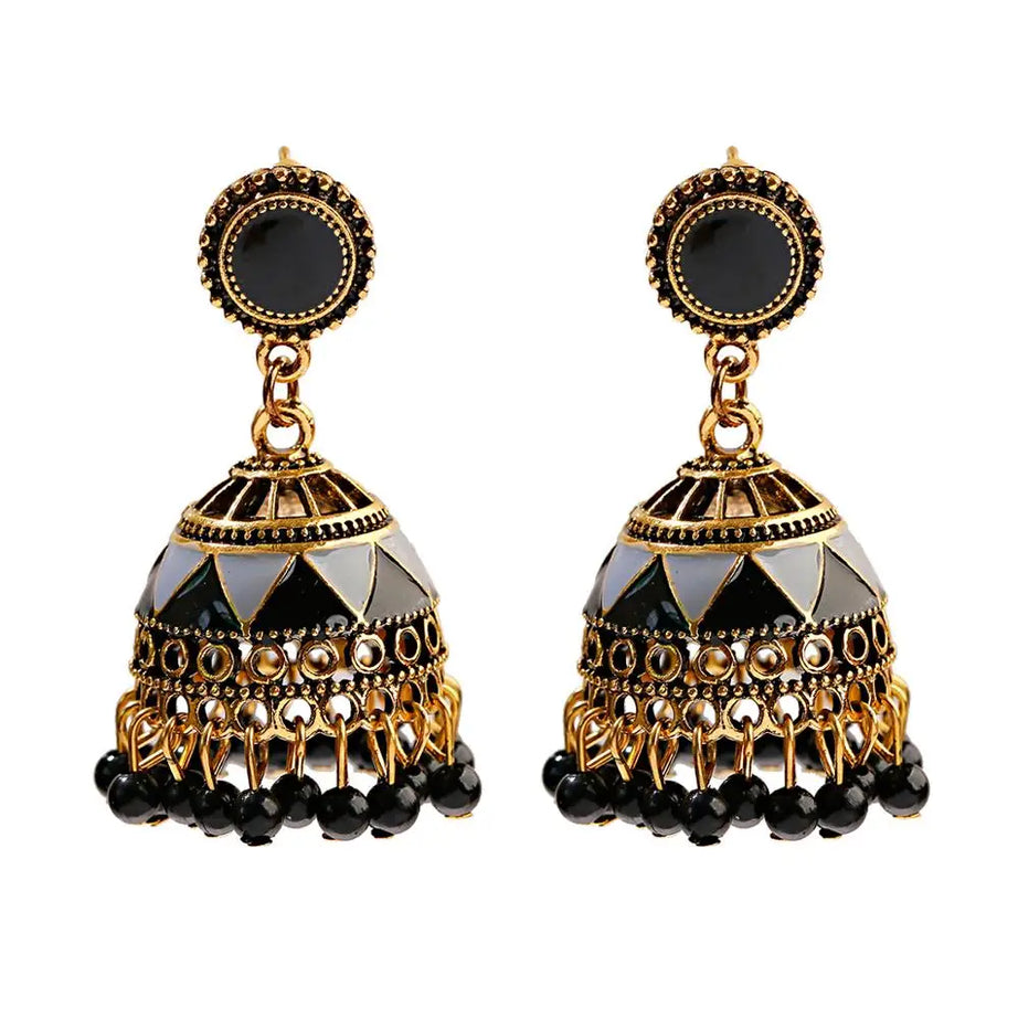 Pearl Bead Indian Jhumka Hanging Earrings Jewelry