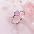 Modian Genuine 925 Sterling Silver Romantic Pink Opal Hearts Rings for Women Adjustable Open Finger Ring Fashion Fine Jewelry - Charlie Dolly