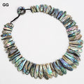 GuaiGuai Jewelry 19'' Handmade Natural Green Paua Abalone Shell Sea Shell Necklace For Women - Charlie Dolly