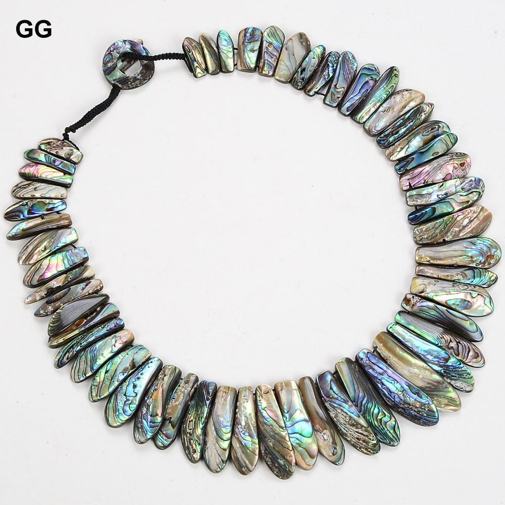 GuaiGuai Jewelry 19&#39;&#39; Handmade Natural Green Paua Abalone Shell Sea Shell Necklace For Women - Charlie Dolly