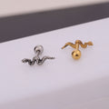 1Piece Piercing Skeleton Snake Stainless Steel Stud Earrings for Men and Women Jewelry 2020 Earring Stud - Charlie Dolly