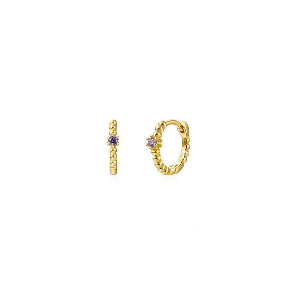 ANDYWEN 925 Sterling Silver 8mm Beads Huggies Middle Hoop Crystal Women Party Piercing Pendiente Clips Wedding Rock Punk Jewelry - Charlie Dolly