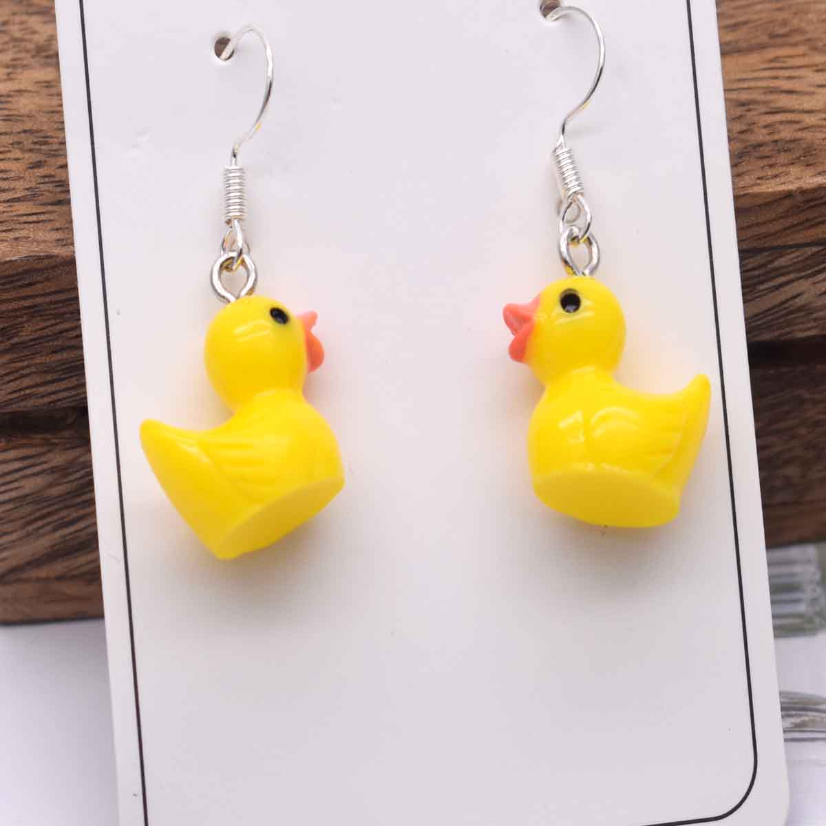 Fashion Korean Minimalist Cute Silica Gel Little Lemon Yellow Duck Earring For Temperament Girls Gift Earrings Jewelry - Charlie Dolly