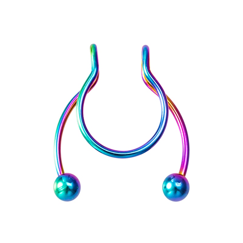 1-5pcs New Fake Nose Piercing Fake Nose Ring Hoop Septum Rings Surgical Steel Colorful Fake Piercing Nose Piercings Jewelry 20G - Charlie Dolly