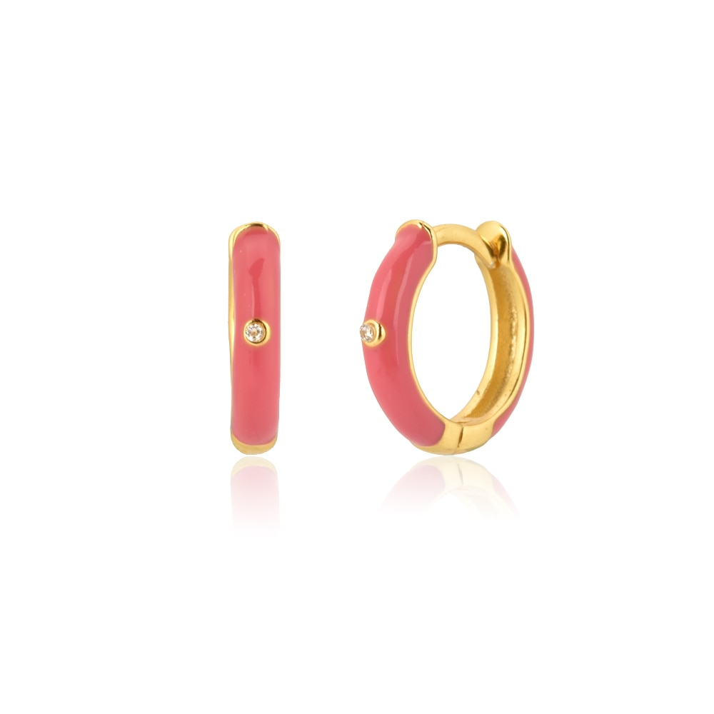 ANDYWEN 925 Sterling Silver Rose Red Ename Hoops 5 Colors Women Piercing Pendientes Ohrringe Earring Fine Jewelry Crystal CZ - Charlie Dolly