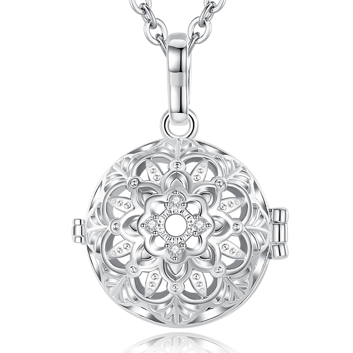 Eudora 18mm Harmony Ball Lotus Cage Pregnancy Bola Necklace, Angel Caller Amulet