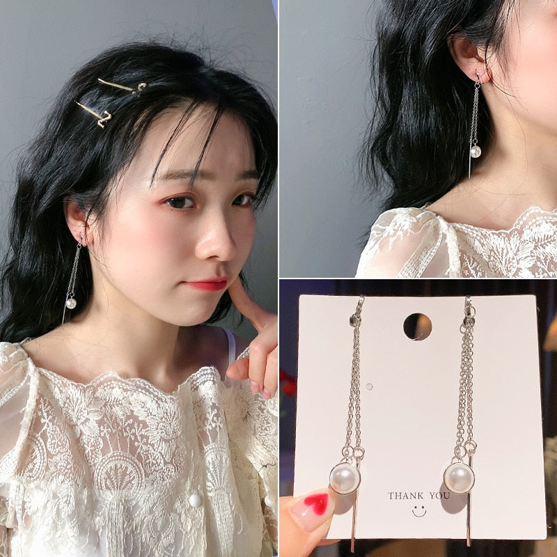 Fashion charm Creative pearl clip on Earrings Cute Handmade Earrings Womens ear clips Jewelry - Charlie Dolly