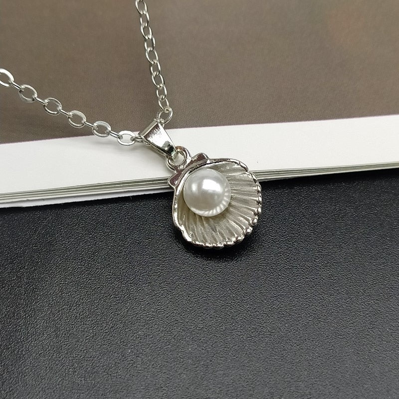 Trendy Summer Shell Imitation Pearl Pendant Necklace For Women Fashion Collar Neck Jewelry Wholesale Dropshipping - Charlie Dolly