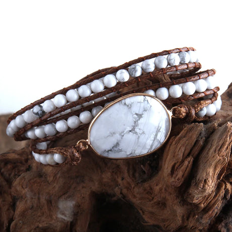 3-Strand Natural Stone Wrap Bracelet