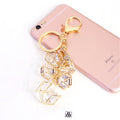 Elegant Crystal Rhinestone Geometric Keychain For Women Girls Gold Color Metal Car Key Rings Creative Fashion Jewelry Gift Q-005 - Charlie Dolly