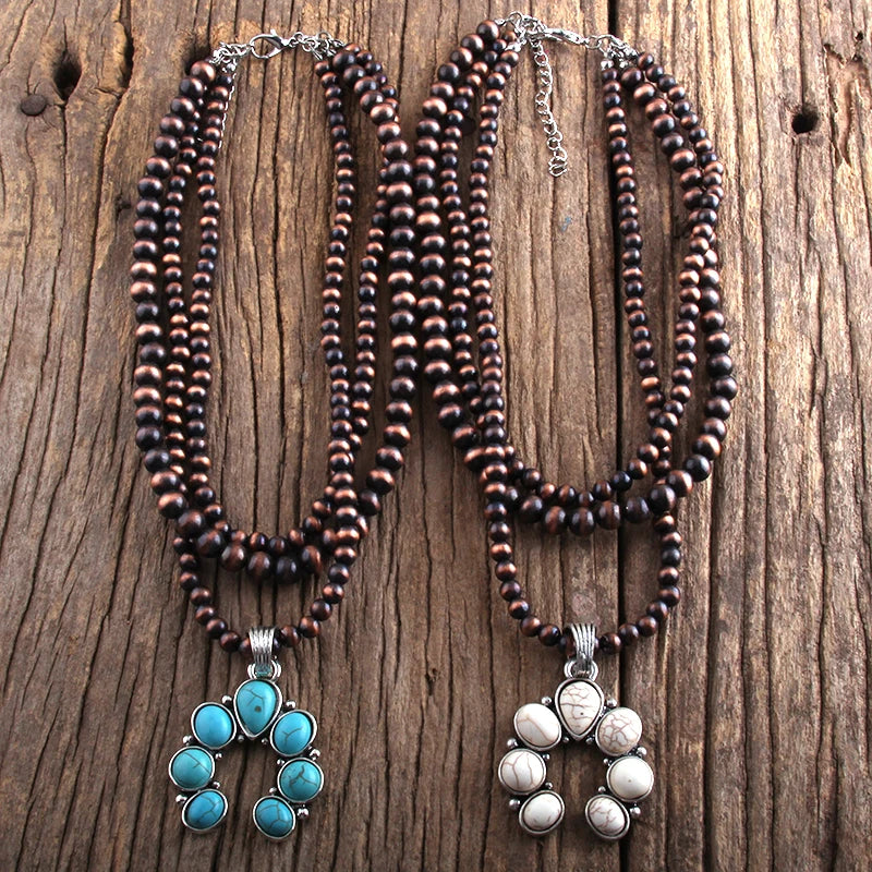 Grey CCB Moon Stone Layered Necklace Jewelry