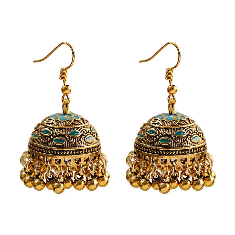 Pearl Bead Indian Jhumka Hanging Earrings Jewelry