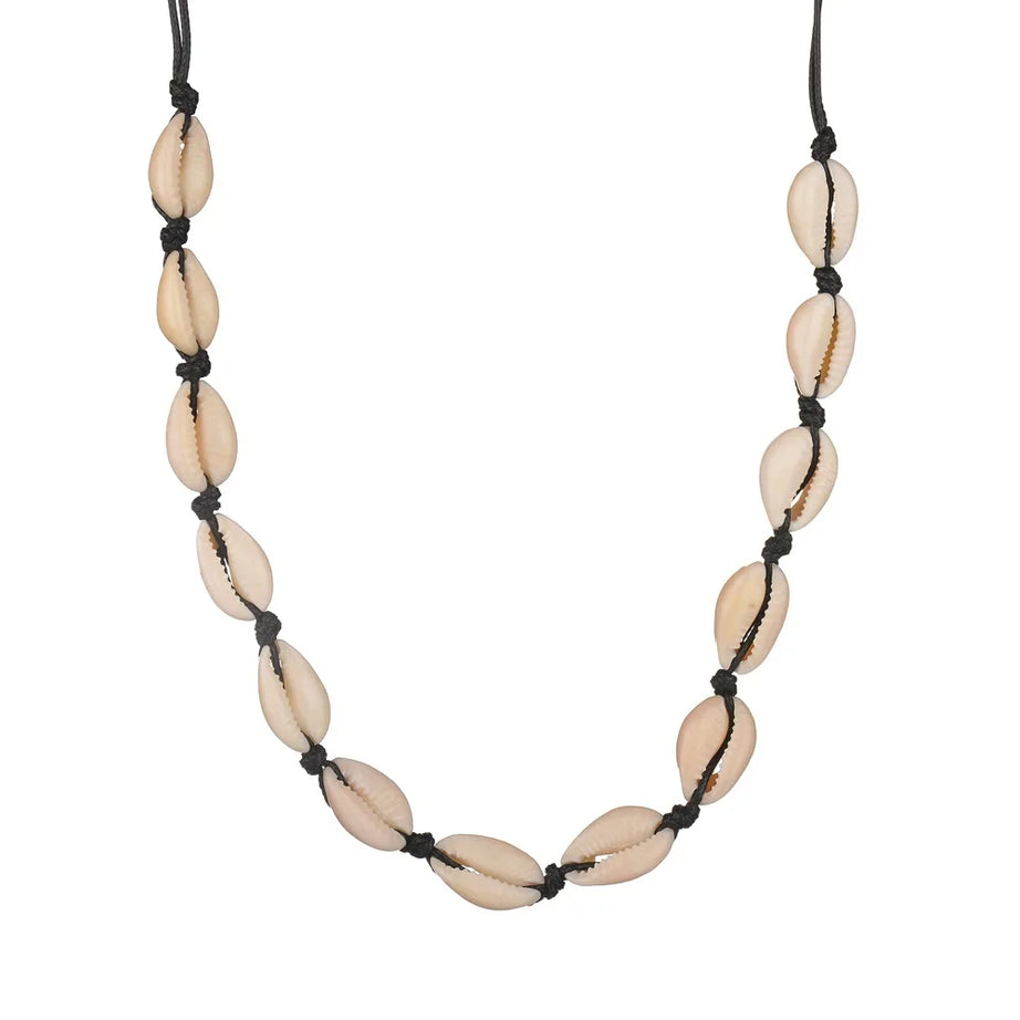 Boho Chained Shell Pendant Rope Choker Necklace
