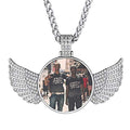 U7 Iced Out Custom Picture Necklace With Wings Bling Jewelry DIY Full CZ Pendant Personalized Hip Hop Necklace for Women Men - Charlie Dolly