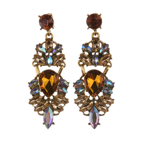 Crystal Water Drop Long Statement Earrings Jewelry