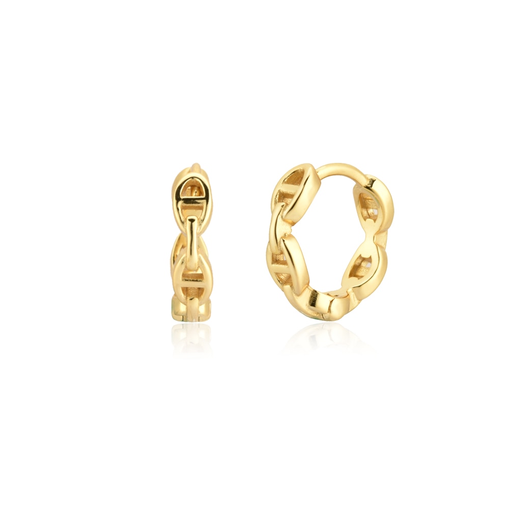 ANDYWEN 100% 925 Sterling Silver Gold 2020 New Square Hoop Circle Huggies Piercing Loops Plain Fashion Jewelry 100% Clips - Charlie Dolly