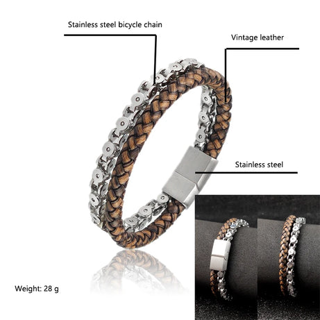 Boho Jewelry Beads Leather Charm Bracelet for Men Women Stainless Steel Natural Stone Rosary love Bracelet Bangle  Gift Wholesal - Charlie Dolly