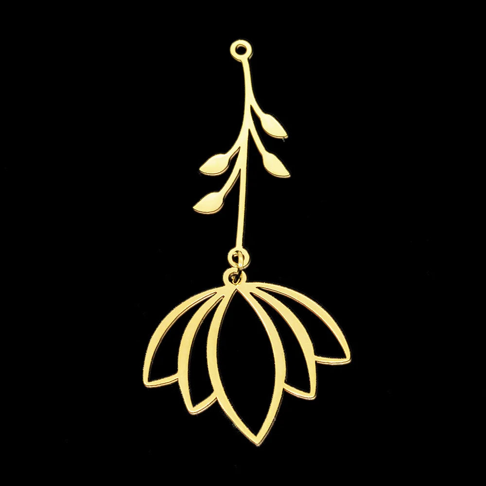 10pcs 316 Stainless Steel Sunflower Lotus Charm Pendants for DIY Jewelry Making Flower Tassel Charms Wholesale Necklaces Accesso