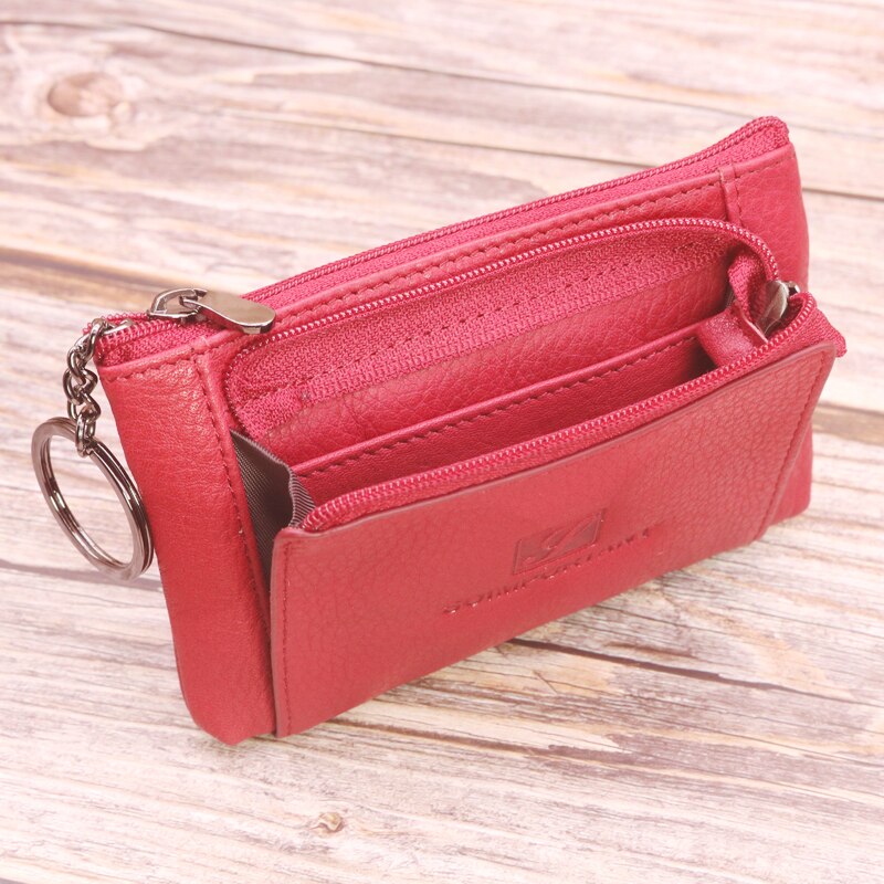 Casual 100% Genuine Leather Coin Purses Wallets For Women And Men Clutch Card Holder Pouch Female Money Pocket Zipper Key Bags - Charlie Dolly