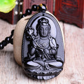 Amitabha Pendant Necklace Black Obsidian Carved Buddha Lucky Amulet Necklaces For Women Men Jewelry Gifts Jewelry - Charlie Dolly