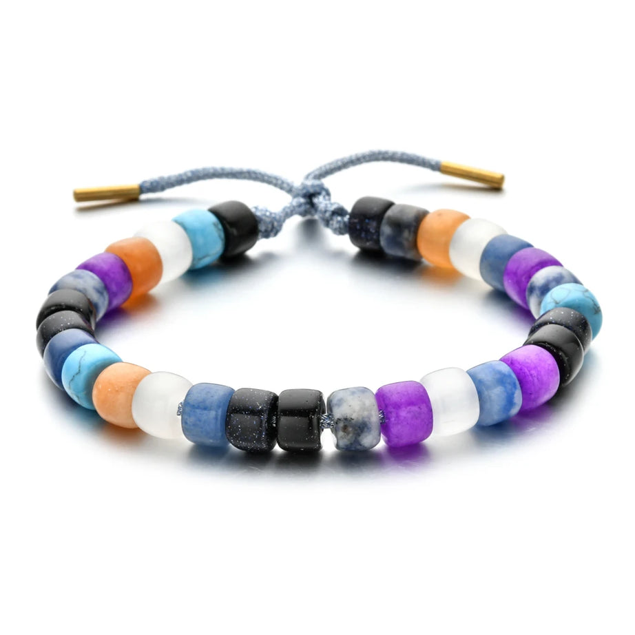 Vintage Boho Handmade Pull Tie on Rope Bracelet DIY Natural Stones Crystal Charm Beads Stone Trendy Bracelet Lucky Jewelry - Charlie Dolly