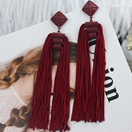Long Tassel Earrings Fashion Jewelry 2023 Bohemia Statement Summer Dangle Aesthetic Earrings for Women Accessories Korean Style
