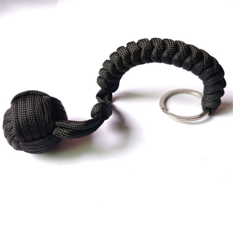Key Chain With Self-defense Steel Ball 24cm 7-core Outdoor Equipment Parachute Cord Rope Keychain Wild Survival - Charlie Dolly