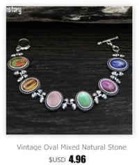 Oval Amethysts Earrings For Women Tibetan Silver Natural Stone Rose Quartz Lapis Lazuli Tiger Eye Fashion Earring