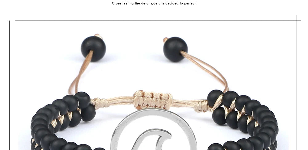 Boho Ocean Waves Bracelets Vintage Natural Stone Black Onyx Tiger Eye Beads Bracelet & Bangle Women Men Yoga Wristchain Jewelry